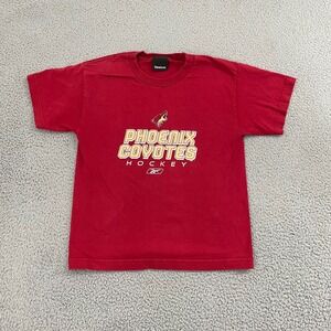 VTG Phoenix Coyotes‎ Hockey T-Shirt Youth M Red Reebok NHL Short Sleeve
